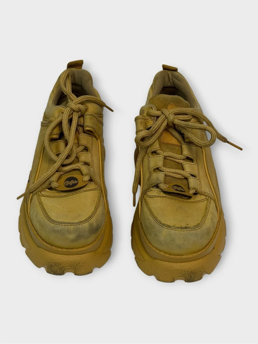 Vintage Buffalo London Chunky Platform Sneaker in Mustard Yellow